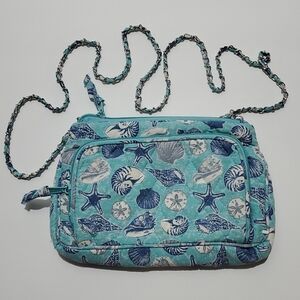 Purse With Shells Beach Purse Starfish Blue Silver Chain Strap Crossbody